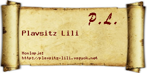 Plavsitz Lili névjegykártya